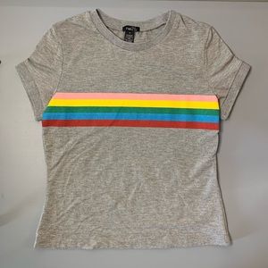 Rue 21 Rainbow Striped Tee